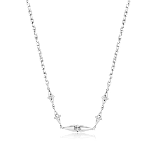 Silver Geometric Polished Punk Chain Necklace – Mazins Diamond Jewellers