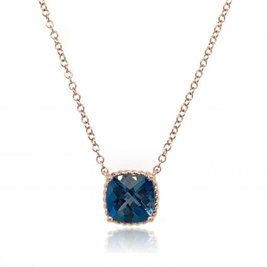 9ct Rose Gold London Blue Topaz Necklace – Mazins Diamond Jewellers