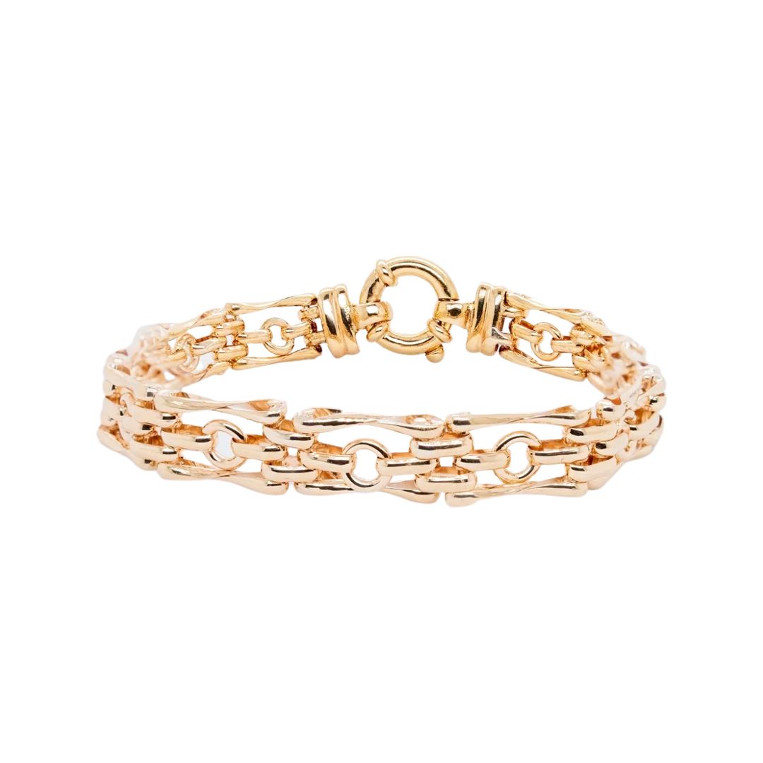 9ct Yellow Gold Fancy Link Gate Bracelet
